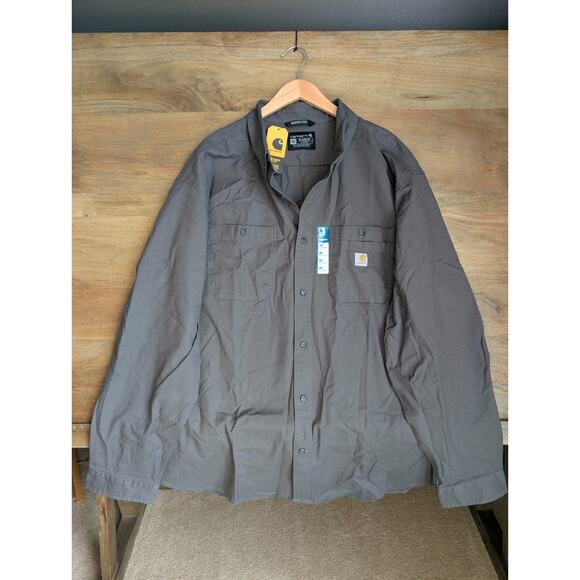 Carhartt Shirt Mens 3XL Gray Rugged Flex Relaxed Fit Long Sleeve Button Down NWT